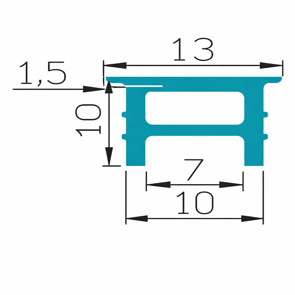 LQ Series S1010-H Black Transparent Quick Install LED Neon Profile | Double-Chamber Diffuser | 10×10mm Top Emitting led neon extrusion profile | Max Strip Width ≤5mm | LED Advertising Display Lighting | 5M/500M