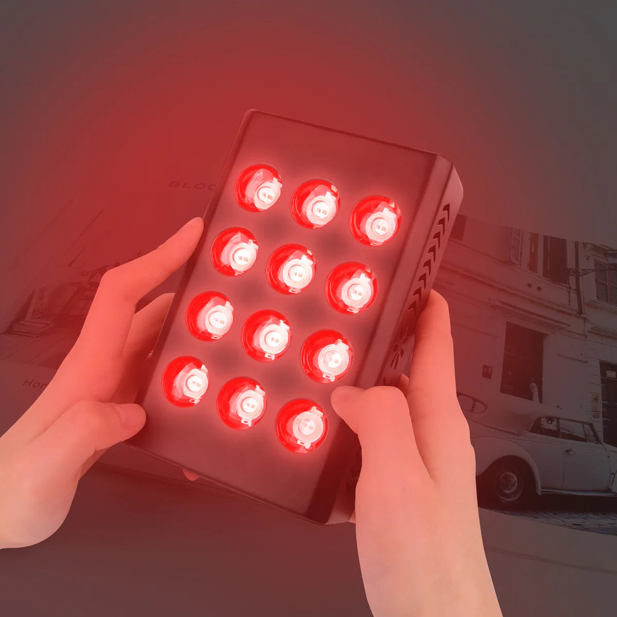 MINI60 Rechargeable Red & Near Infrared Therapy Light – Dual Chip | 12 LEDs | Portable Handheld Design | 5V 2A USB Powered | Black / White | Red Light Therapy for Skin Rejuvenation & Muscle Therapy
