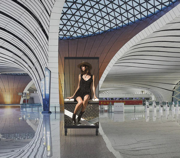 LEP-T Series Transparent LED Digital Signage Poster | 1×2m Indoor Kit | P3.91mm | Holographic LED Film for Storefront & Showcase Windows