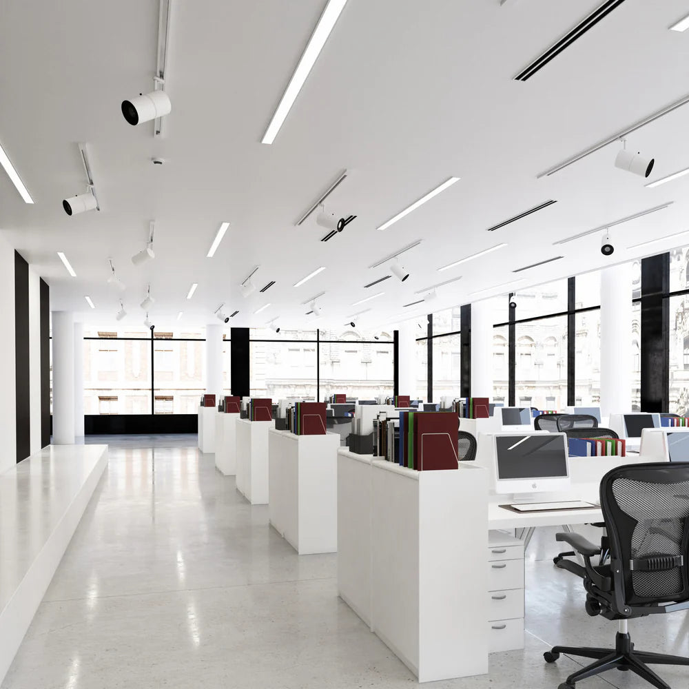 Wide Pendant LED Aluminum Profile Light H10075B – 75mm Inner Width | Silver Housing | Milky White Cover | With Installation Accessories | Suspension Mounting Linear Office Lighting | 1m / 2m Length | 10 / 20-Pack