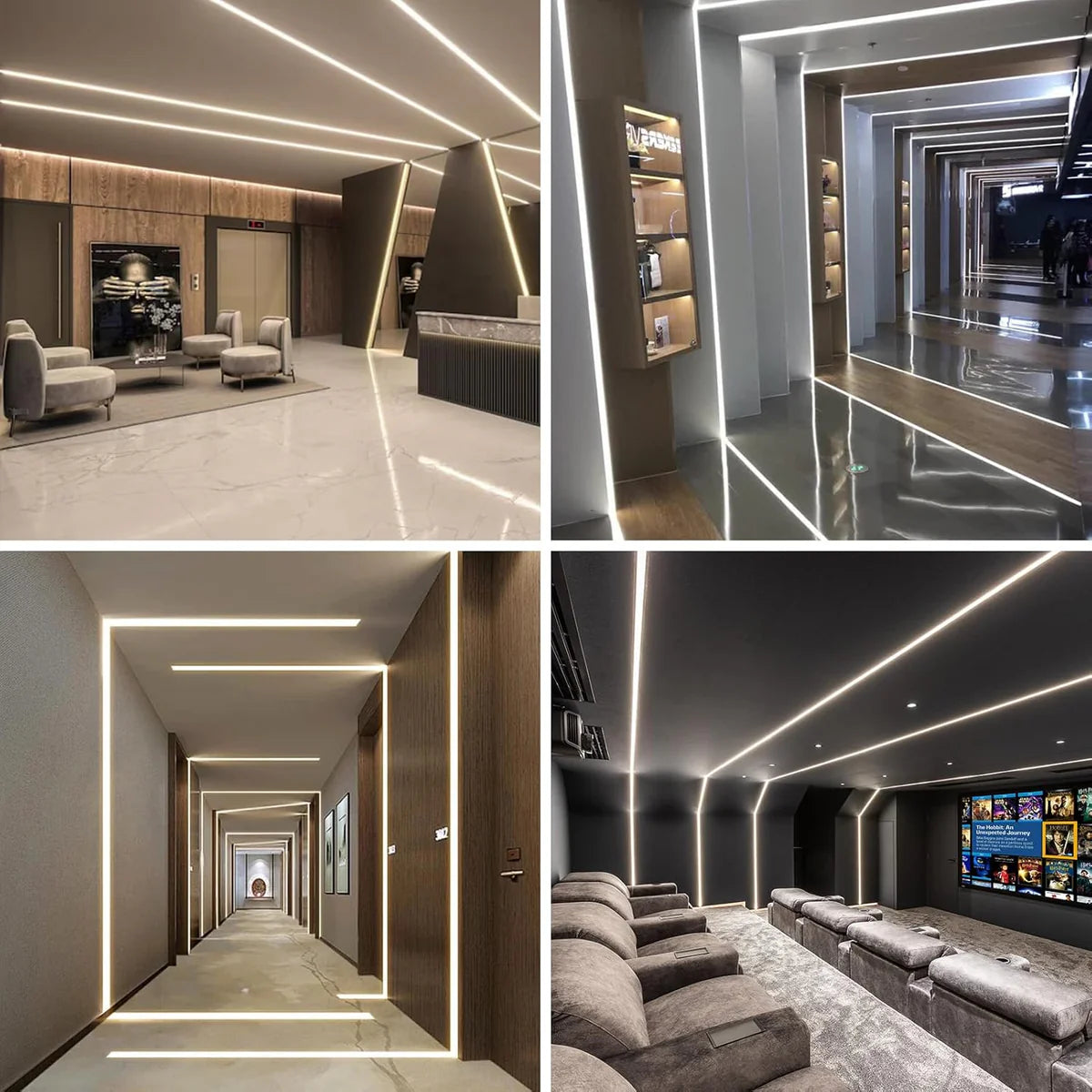 Double-Sided Drywall LED Aluminum Profiles – for 1–13mm LED Strip Plaster-in Recessed Profile | Silver | Milky White Cover | 1m / 2m / 3m | 50 / 100-Pack