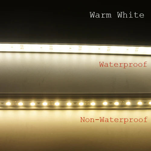 Waterproof IP65 Aluminum Channel Rigid LED Strip Light – White 5630 SMD, 72 LEDs/M, 0.5m / 1m Length Options, 18x11mm Housing for Indoor & Outdoor Lighting