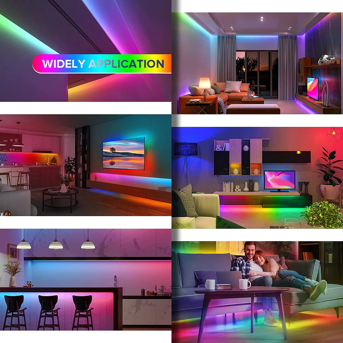 RGBIC Addressable COB Flexible LED Strip Light - 12V / 24V | 10mm PCB | 576 / 720 LEDs/m | Dream Color SP | Dot-Free Continuous Lighting | Non-Waterproof | for Cabinets, Kitchen & Office Lighting | 50/500M