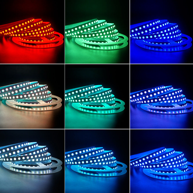 RGB LED Strip Light | 12V DC | SMD5050, 60 LEDs/M, 5M (16.4FT) Roll | 10mm White PCB | IP00/IP65/IP67 Options | Strip Only & Complete Kit