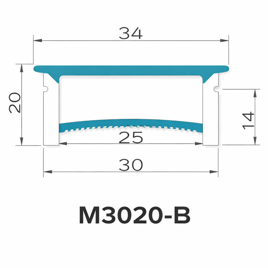 LQ Series S3020-B Quick Install LED Neon Profile | Double-Chamber Diffuser With-Edge Structure | 30×20mm Top Emitting silicone neon profile | Max Strip Width ≤25mm | Commercial Facade Lighting | 5M/500M