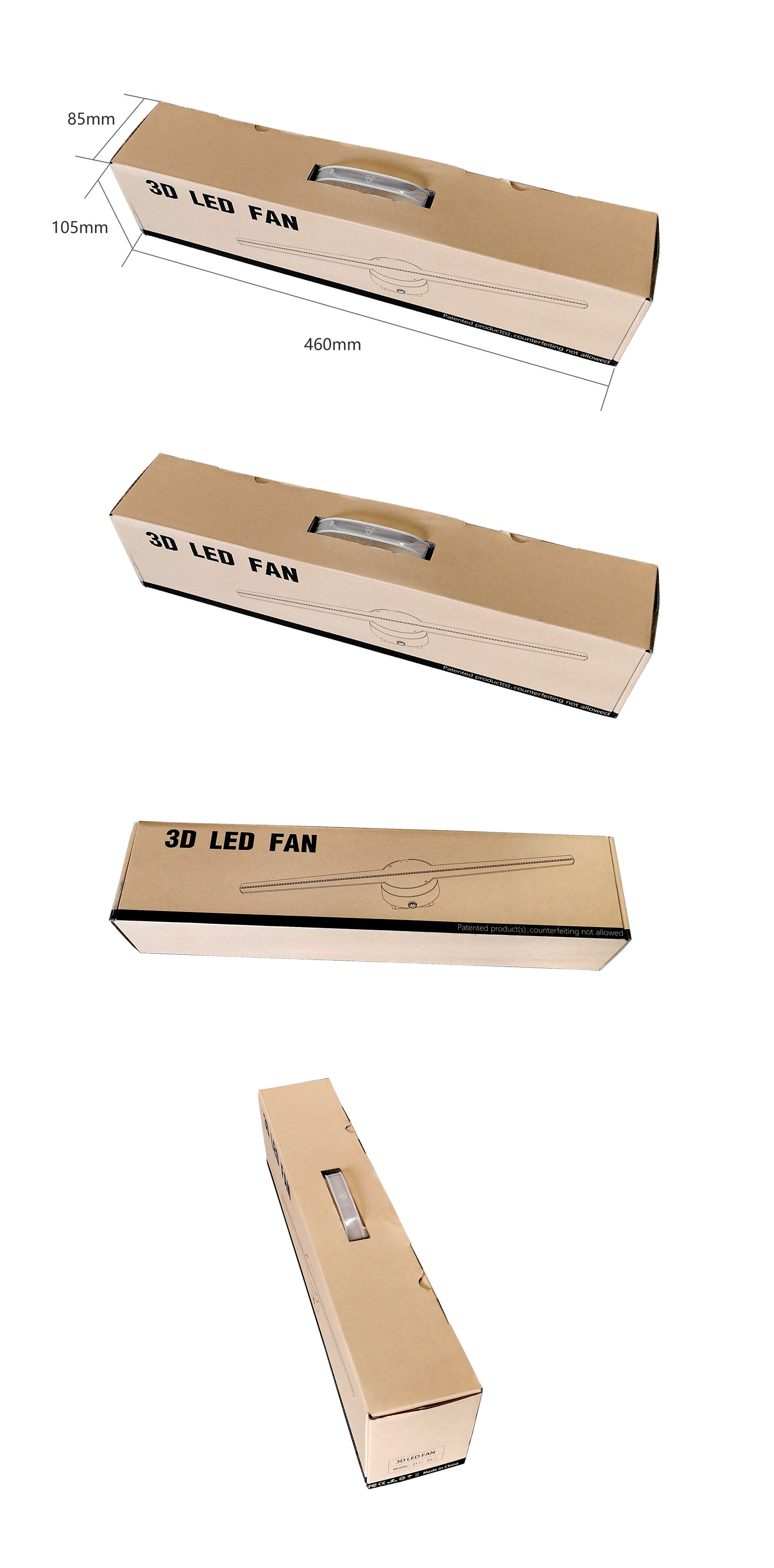 FL Series 42cm (16.5 inch) | 3D Hologram LED Display | Small Size | Cloud Control (AS) | Retail Hologram Display | 2-Pack Fans with Outdoor Double-Sided Mounting Bracket | 2 Blades
