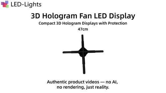Holo-M Series 3D Hologram Fan Demo | 47cm LED Holographic Display with Protective Cover | LED-Lights