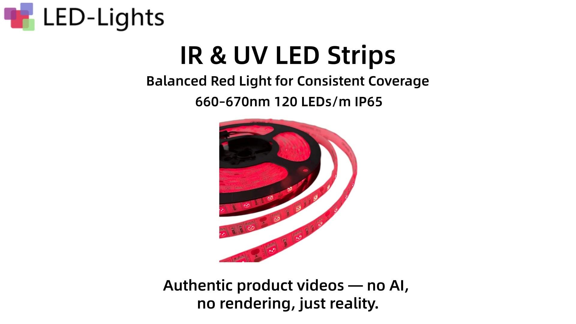 660–670nm SMD2835 Deep Red LED Strip Light Demo | 120 LEDs/m IP65 Wate ...