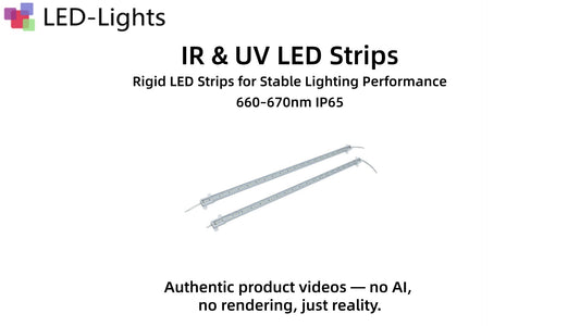 SMD5050 Deep Red Rigid LED Strip Demo | 660–670nm IP65 Waterproof 30 LEDs | LED-Lights
