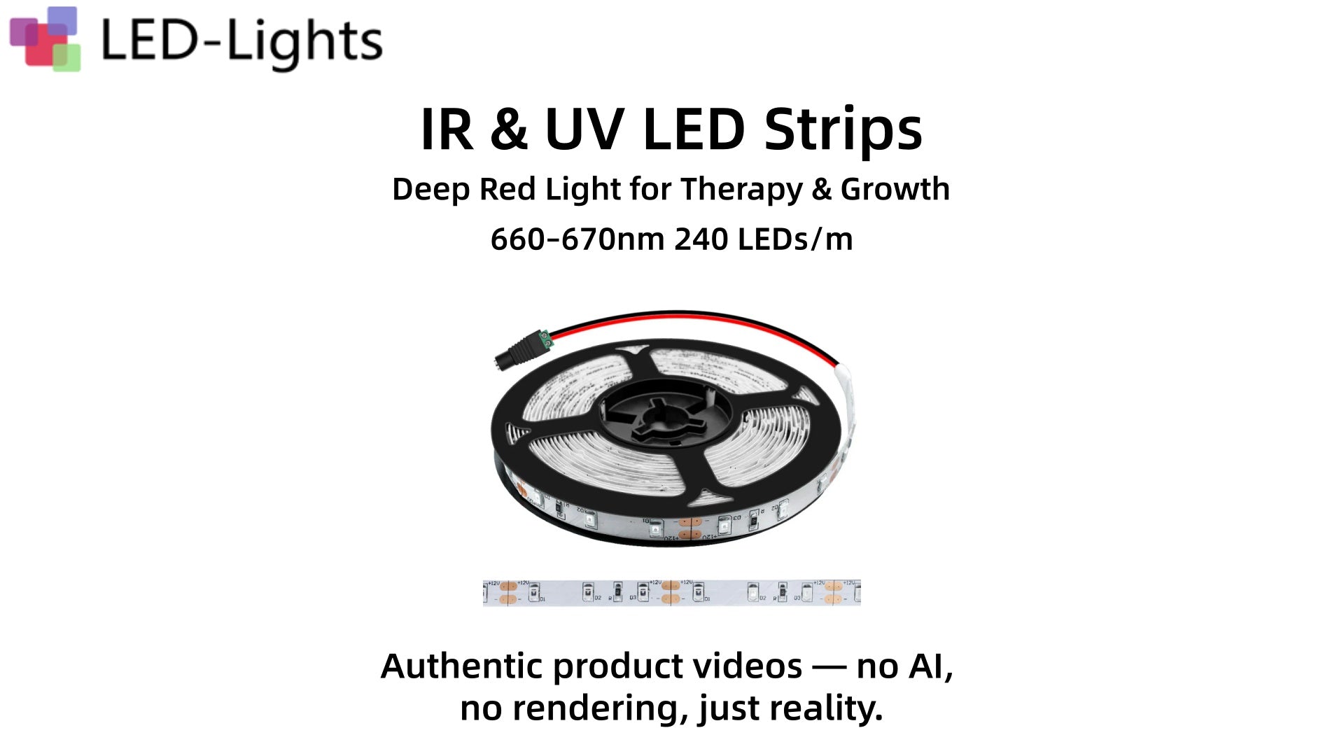 660–670nm SMD2835 Deep Red LED Strip Light Demo | 240 LEDs/m IP65 Wate ...