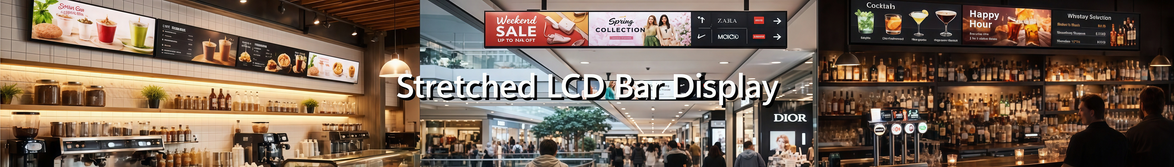 Stretched LCD Bar Display