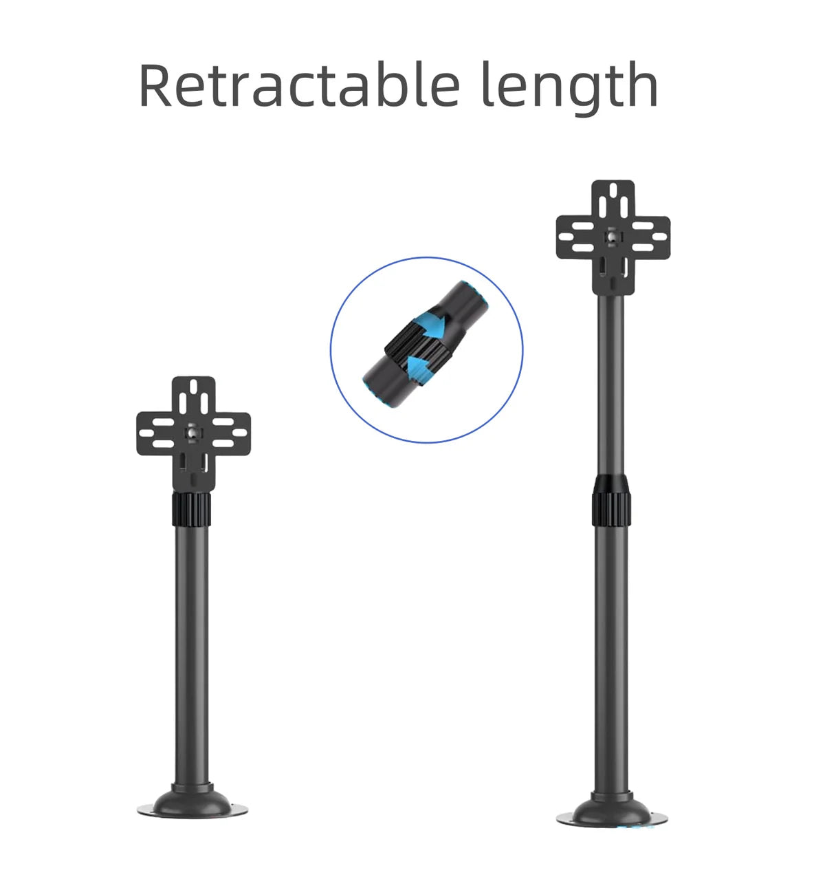 3D Hologram Display Mounting Solutions | Commercial Hologram Display | Tripod Floor Stand / Ceiling Mount Bracket / Dual-Pole Mobile Stand | Black Finish | Adjustable Height 60cm to 160cm (23.6–63.0 inch)