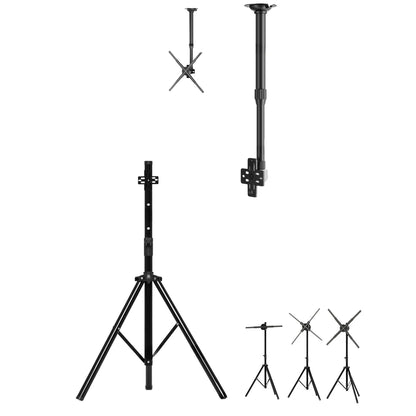 3D Hologram Display Mounting Solutions | Commercial Hologram Display | Tripod Floor Stand / Ceiling Mount Bracket / Dual-Pole Mobile Stand | Black Finish | Adjustable Height 60cm to 160cm (23.6–63.0 inch)