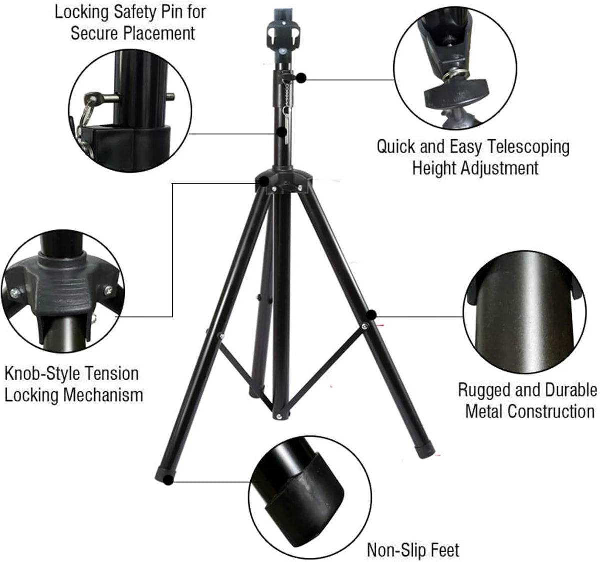 3D Hologram Display Mounting Solutions | Commercial Hologram Display | Tripod Floor Stand / Ceiling Mount Bracket / Dual-Pole Mobile Stand | Black Finish | Adjustable Height 60cm to 160cm (23.6–63.0 inch)