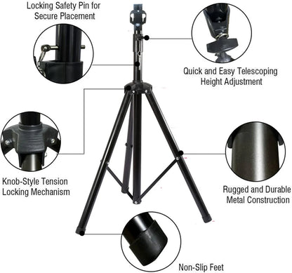 3D Hologram Display Mounting Solutions | Commercial Hologram Display | Tripod Floor Stand / Ceiling Mount Bracket / Dual-Pole Mobile Stand | Black Finish | Adjustable Height 60cm to 160cm (23.6–63.0 inch)