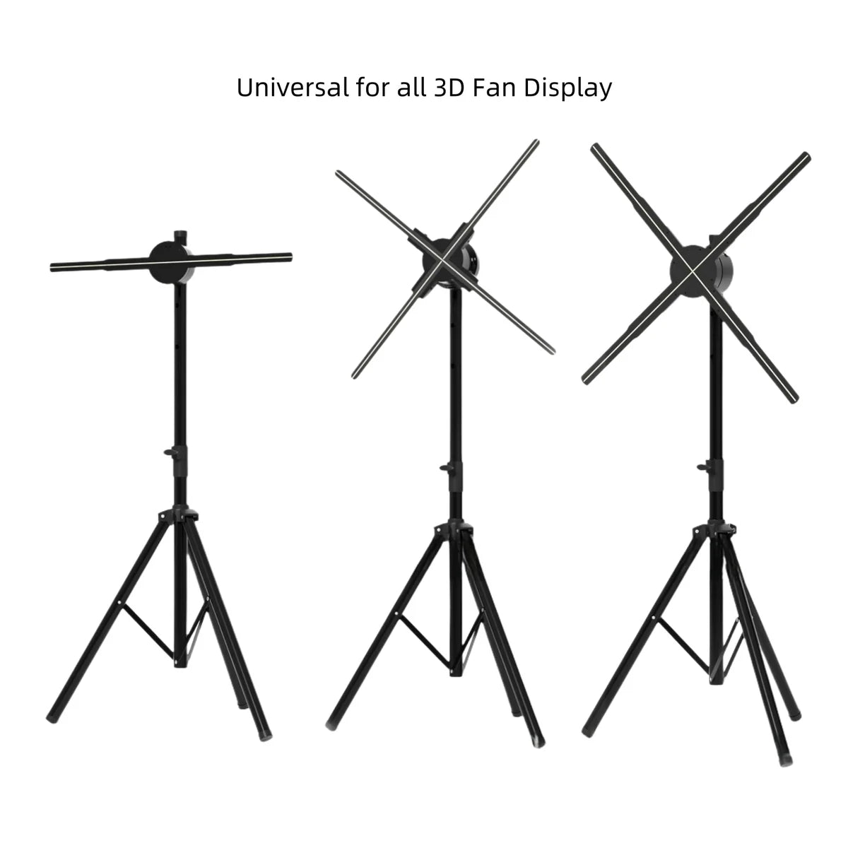 3D Hologram Display Mounting Solutions | Commercial Hologram Display | Tripod Floor Stand / Ceiling Mount Bracket / Dual-Pole Mobile Stand | Black Finish | Adjustable Height 60cm to 160cm (23.6–63.0 inch)