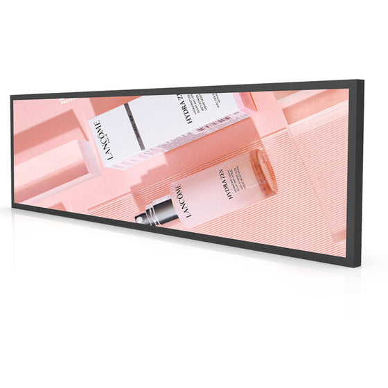 28.6 Inch (698.4×203.7mm Viewable) Ultra-Wide Android LCD Shelf Screen | Stretched Bar Digital Signage w/ Optional Touch | Cloud / USB / App Control