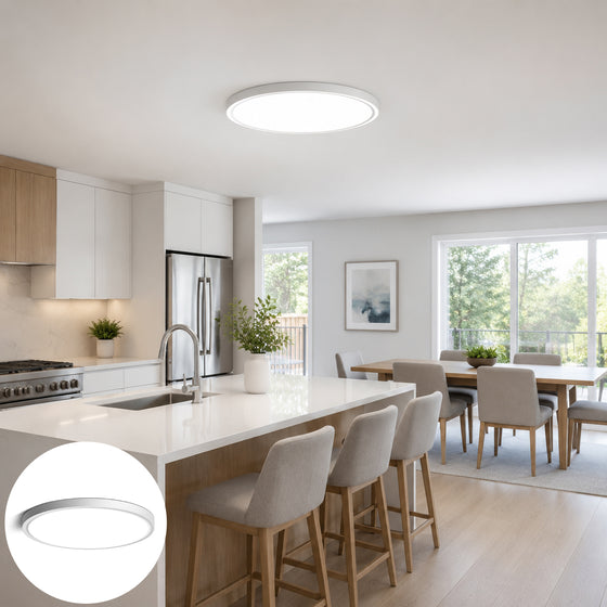 AC 110–130V White Round Flush Mount LED Ceiling Lights – 7 / 9 / 12 / 15.7 / 24 Inch – 3000K / 4500K / 5000K / 6500K – for Residential & Commercial Lighting – Local Stock (US)