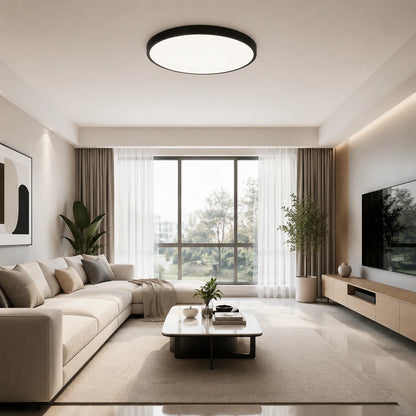 AC 220–240V Black Round Flush Mount LED Ceiling Light – 7 / 9 / 12 / 15.7 Inch – 3000K / 4500K / 5000K / 6500K – for Residential & Commercial Lighting – Local Stock (UK)