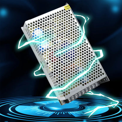 DC 5V 10W–300W Industrial Switching Power Supplies, AC 110/220V Input, LED Strip Driver Transformer, Industrial Metal Case with Terminals, CE/FCC/RoHS Certified, 300W with Cooling Fan