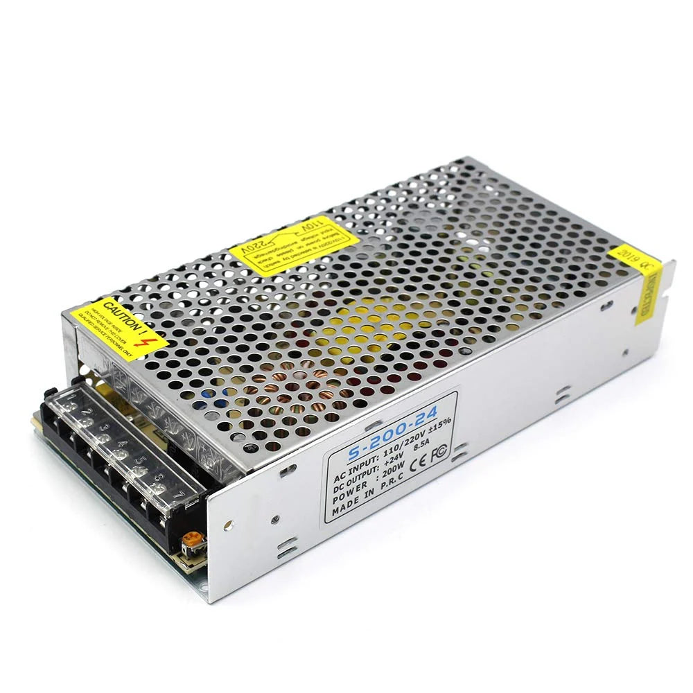 DC 12V/24V 60W–240W Industrial Switching Power Supplies, AC 110/220V Input, Constant Voltage LED Driver Transformer, Metal Case with Screw Terminals, CE/FCC/RoHS Certified