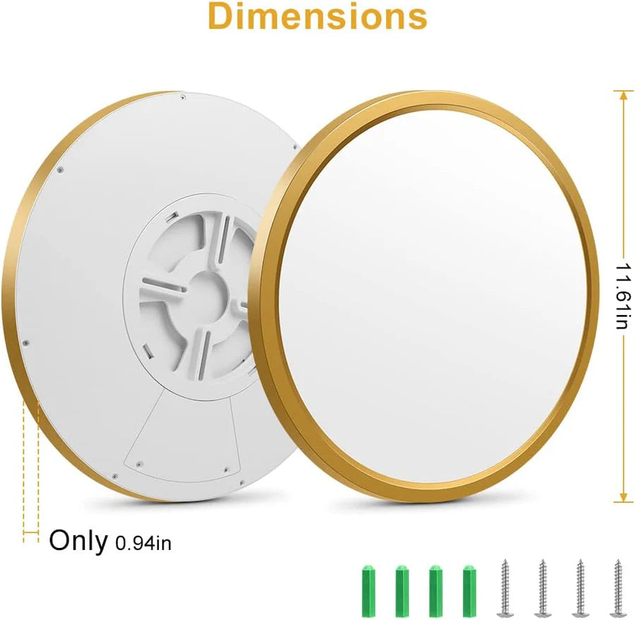 AC 110–130V Gold Round Flush Mount LED Ceiling Light – 18 / 24 / 32 Inch – 3000K / 4500K / 5000K / 6500K – for Residential & Commercial Lighting – Local Stock (US)