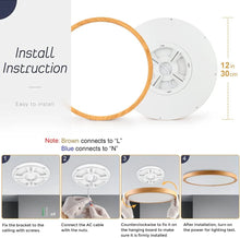 AC 220–240V Wood Grain Round Flush Mount LED Ceiling Light – 12 Inch – 3000K / 4500K / 5000K / 6500K – for Residential & Commercial Lighting – Local Stock (UK/DE)