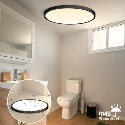 AC 220–240V Black Round Flush Mount LED Ceiling Light – 7 / 9 / 12 / 15.7 Inch – 3000K / 4500K / 5000K / 6500K – for Residential & Commercial Lighting – Local Stock (UK)