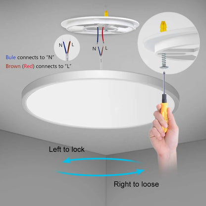 AC 110–130V White Round Flush Mount LED Ceiling Light – 7 / 9 / 12 / 15.7 / 24 Inch – 3000K / 4500K / 5000K / 6500K – for Residential & Commercial Lighting – Local Stock (US)