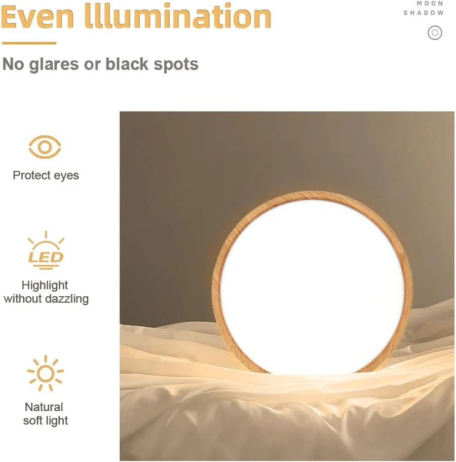 AC 220–240V Wood Grain Round Flush Mount LED Ceiling Light – 12 Inch – 3000K / 4500K / 5000K / 6500K – for Residential & Commercial Lighting – Local Stock (UK/DE)
