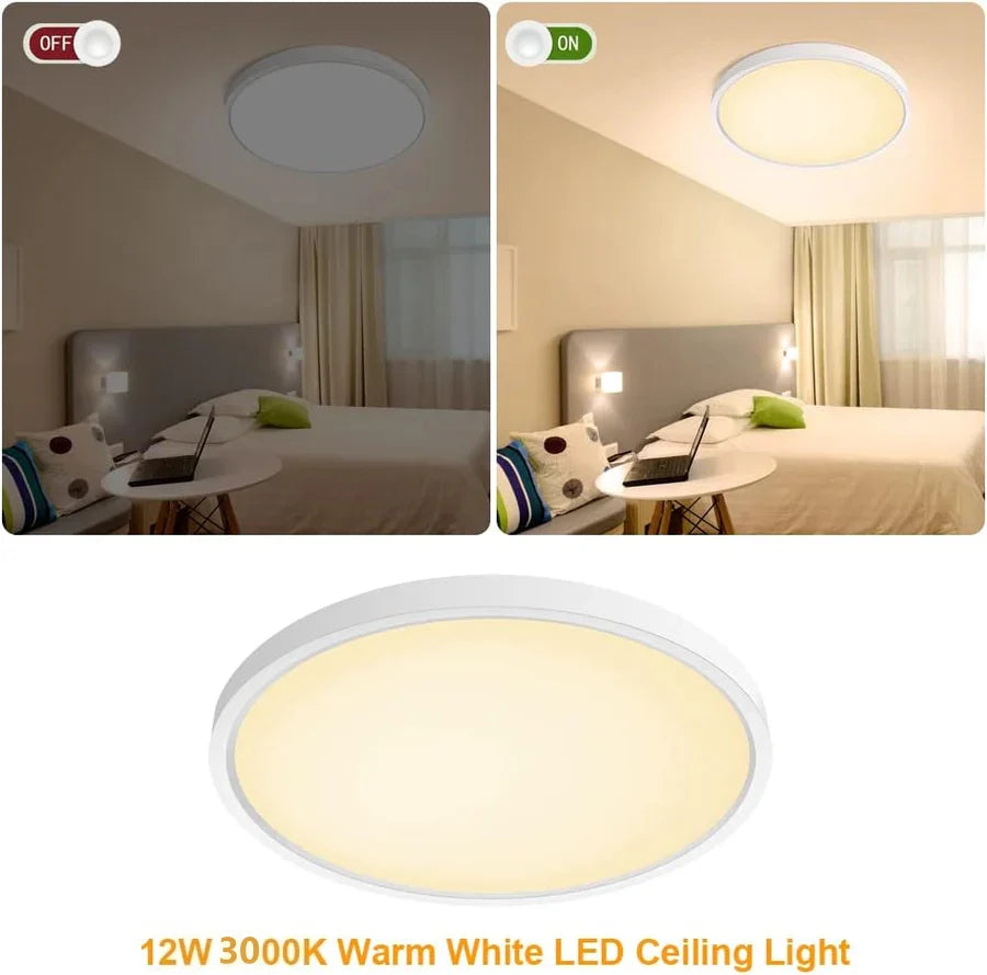 AC 110–130V White Round Flush Mount LED Ceiling Light – 7 / 9 / 12 / 15.7 / 24 Inch – 3000K / 4500K / 5000K / 6500K – for Residential & Commercial Lighting – Local Stock (US)