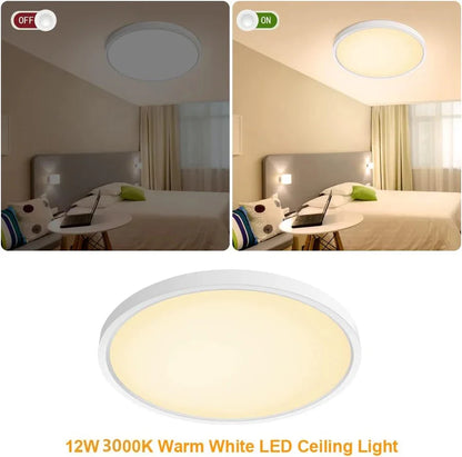 AC 110–130V White Round Flush Mount LED Ceiling Light – 7 / 9 / 12 / 15.7 / 24 Inch – 3000K / 4500K / 5000K / 6500K – for Residential & Commercial Lighting – Local Stock (US)