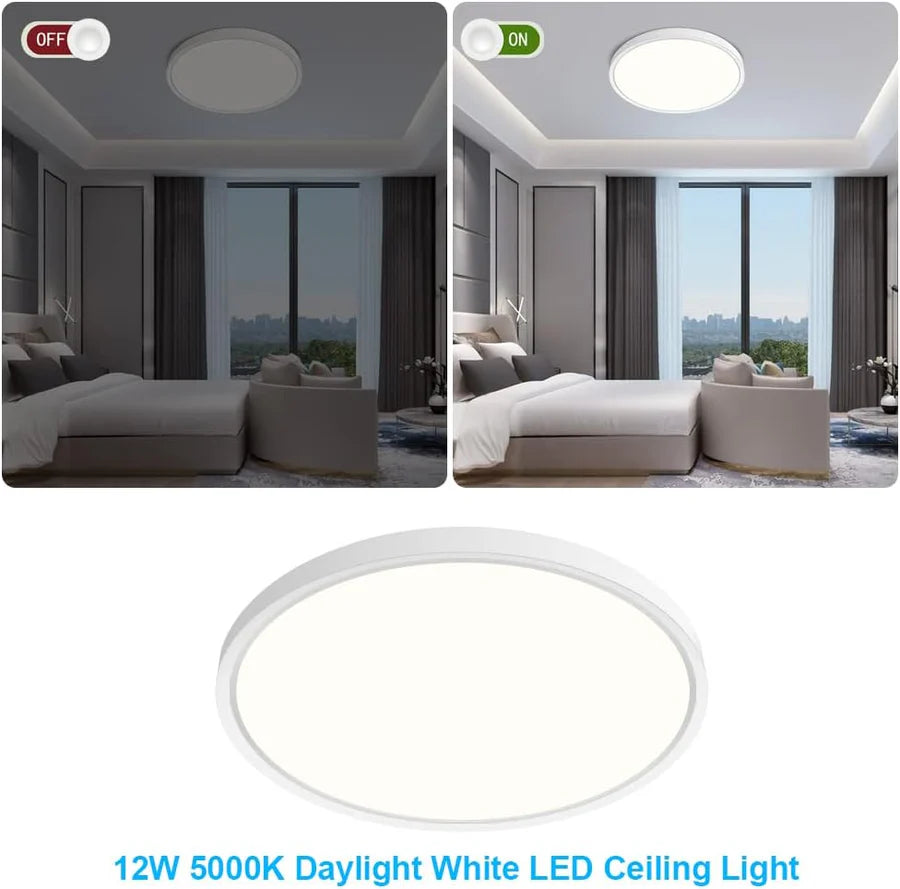 AC 110–130V White Round Flush Mount LED Ceiling Light – 7 / 9 / 12 / 15.7 / 24 Inch – 3000K / 4500K / 5000K / 6500K – for Residential & Commercial Lighting – Local Stock (US)