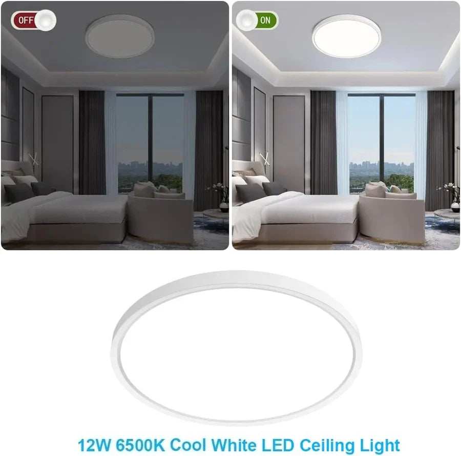 AC 110–130V White Round Flush Mount LED Ceiling Light – 7 / 9 / 12 / 15.7 / 24 Inch – 3000K / 4500K / 5000K / 6500K – for Residential & Commercial Lighting – Local Stock (US)