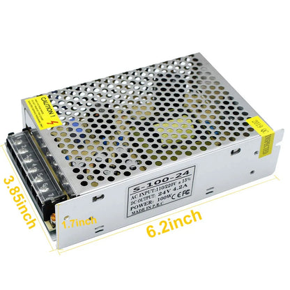 DC 12V/24V 60W–240W Industrial Switching Power Supplies, AC 110/220V Input, Constant Voltage LED Driver Transformer, Metal Case with Screw Terminals, CE/FCC/RoHS Certified