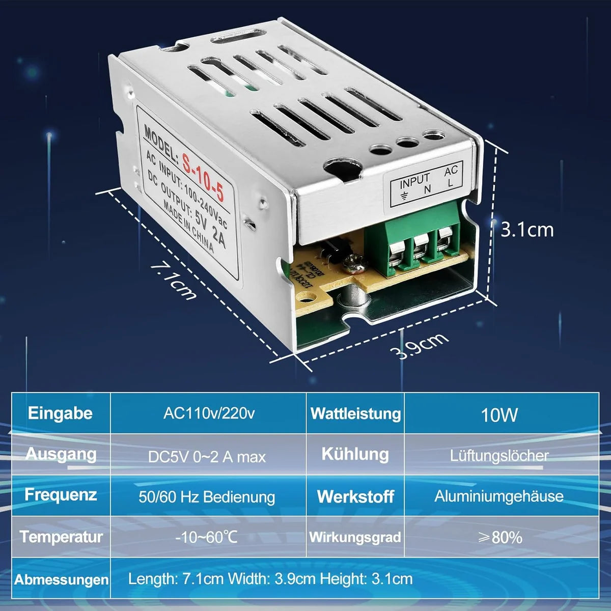 DC 5V 10W–300W Industrial Switching Power Supplies, AC 110/220V Input, LED Strip Driver Transformer, Industrial Metal Case with Terminals, CE/FCC/RoHS Certified, 300W with Cooling Fan