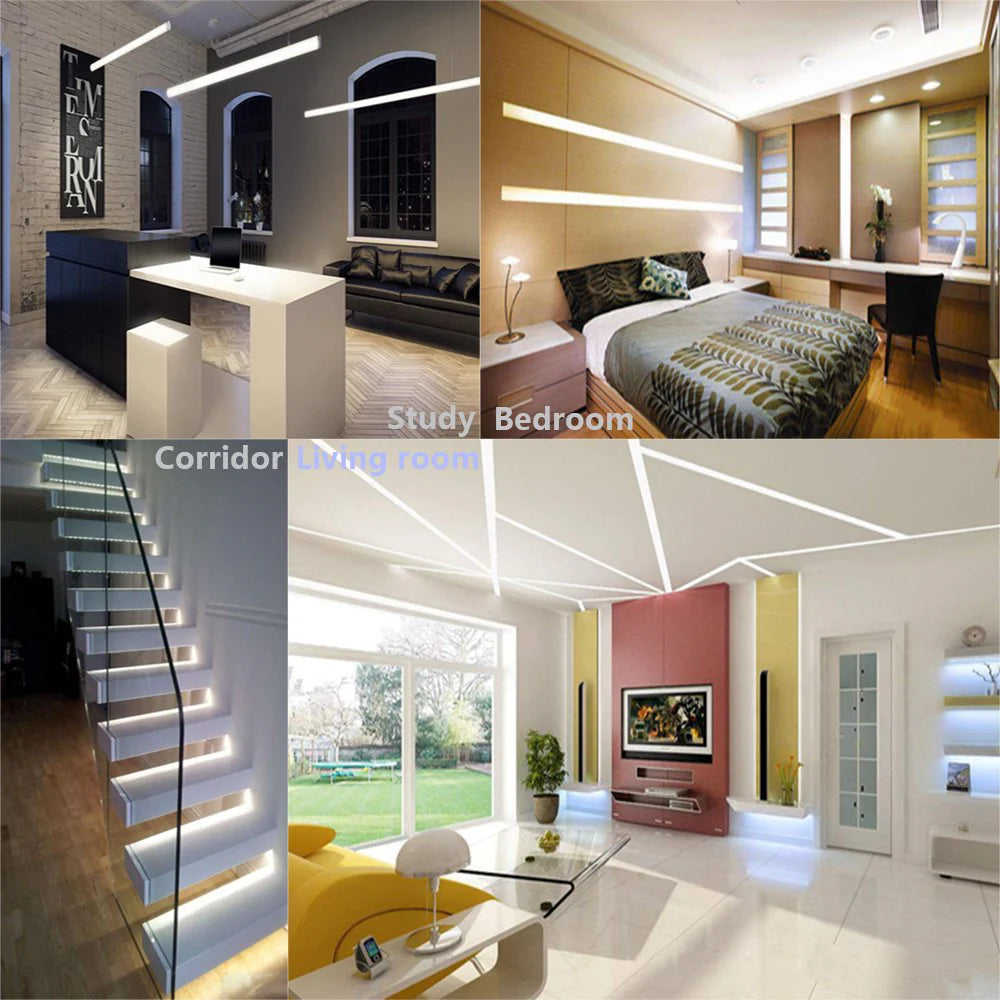 U Shape LED Channel - U04-A 20mm Silver / Black Aluminum Profile | Milky White Cover | Heavy-Duty LED Mounting Track – 1m / 2m / 3m | 50 / 100-Pack