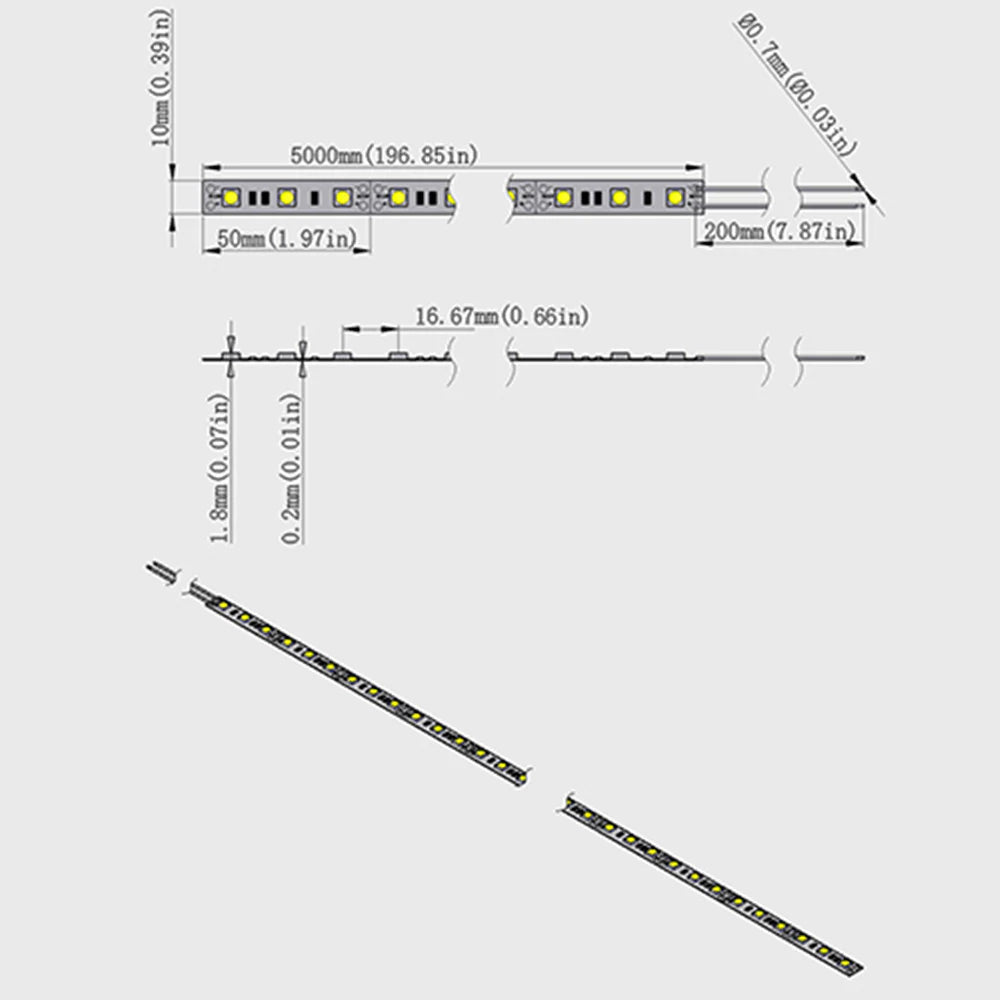 SMD5050 LED Strip Light | Standard (10–12lm/LED) & High Brightness (20–22lm/LED) Options | 12V DC | 12W/m | 60 LEDs/m | 5m Roll | White Colors (3000K/4000K/6000K) | IP00/IP67