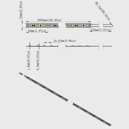 SMD5050 LED Strip Light | Standard (10–12lm/LED) & High Brightness (20–22lm/LED) Options | 12V DC | 12W/m | 60 LEDs/m | 5m Roll | White Colors (3000K/4000K/6000K) | IP00/IP67
