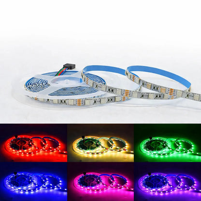 8MM Wide SMD5050 RGB LED Strip Light - DC12V | 8mm PCB | 60 LEDs/M | Non-Waterproof | for Mirror, Kitchen Cabinet, Bedroom | 50/500M