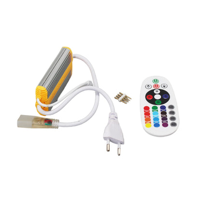 RGB LED Neon Rope Light 10x20mm – SMD5050, 60 LEDs/M, 12W/M, AC110-220V, Flexible, Cuttable, Waterproof (IP65) Neon Strip Lighting for Indoor & Outdoor Decor with Remote Control