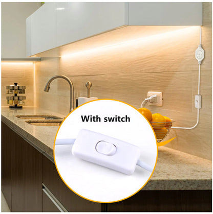 AC110V / 220V COB Flexible LED Strip Light - US / EU Plug | Inline Power Switch | 3000K / 6500K | IP65 Waterproof | Spotless High Brightness | for Cabinets, Kitchen & Office Lighting | 50/500M