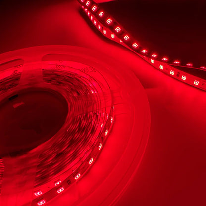 660–670nm SMD2835 DC12V Red LED Strip Light – Deep Red Light for Therapy & Growth, 60/120/240 LEDs/m, 5M /10M, IP00/IP65