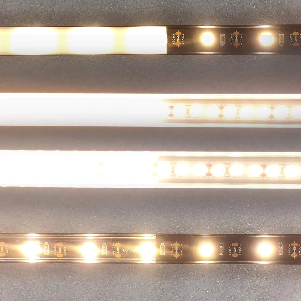 U Shape LED Channel - U02-B 12mm Silver / Black Aluminum Profile | Milky White Cover | Standard LED Mounting Channel – 1m / 2m / 3m | 50 / 100-Pack