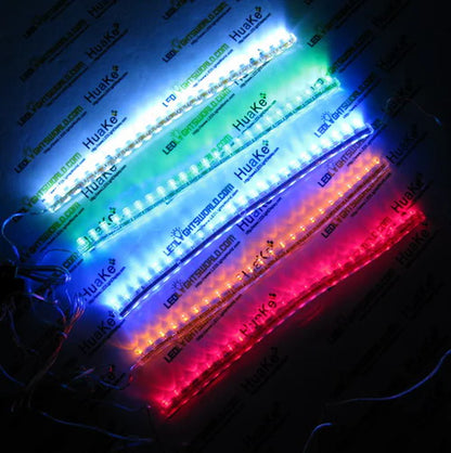 Waterproof Flexible Grill LED Strip Light | 12V DC | 24cm / 48cm / 72cm / 96cm / 120cm | 6000K / 3000K / Red / Green / Blue | Motorcycle & Car Decorative Lighting