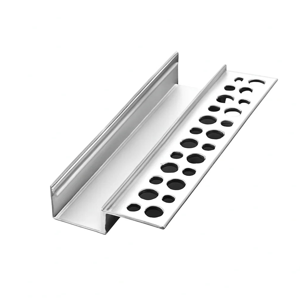 One-Sided Drywall LED Aluminum Profiles – for 1–20mm LED Strip Plaster-in Recessed Profile | Silver | Milky White Cover | 1m / 2m / 3m | 50 / 100-Pack