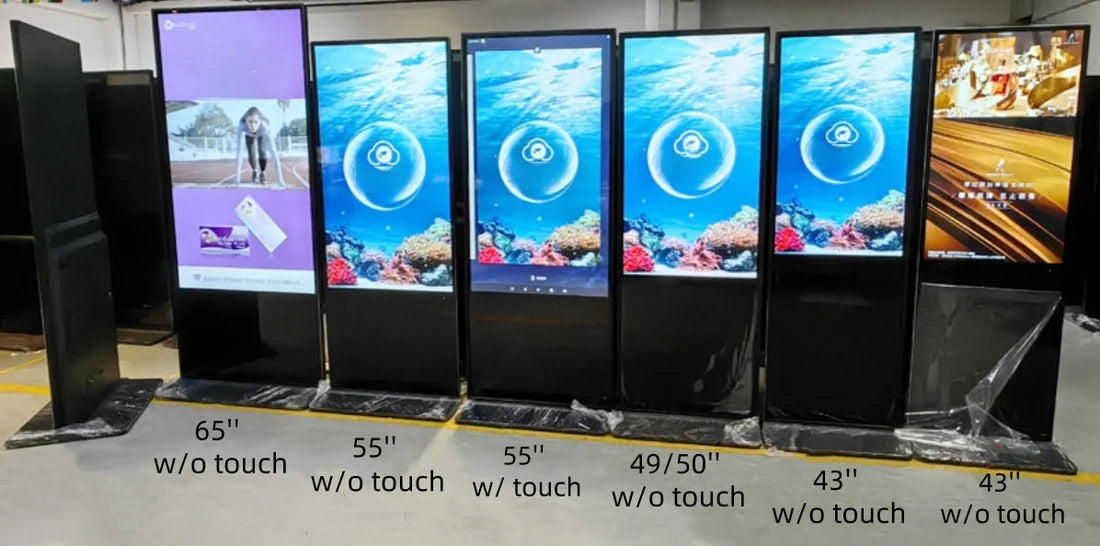 43‘’ Single-Sided Indoor Floor-Standing LCD Advertising Display with Wheel Stand | Android RK3568 2GB+16GB | Non-Touch / Infrared / Capacitive Touch | CMS Preinstalled