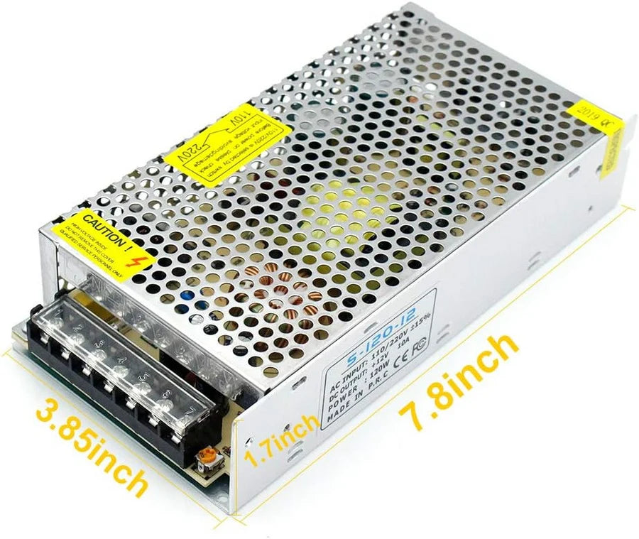 DC 12V/24V 60W–240W Industrial Switching Power Supplies, AC 110/220V Input, Constant Voltage LED Driver Transformer, Metal Case with Screw Terminals, CE/FCC/RoHS Certified