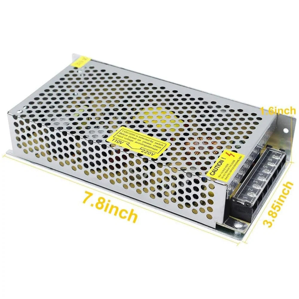 DC 12V/24V 60W–240W Industrial Switching Power Supplies, AC 110/220V Input, Constant Voltage LED Driver Transformer, Metal Case with Screw Terminals, CE/FCC/RoHS Certified