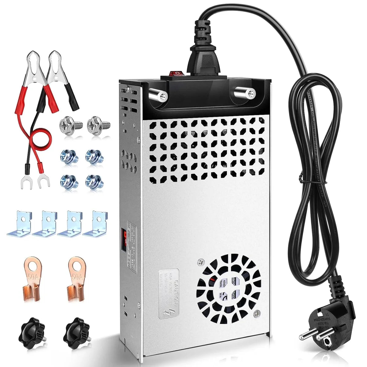 Upgrade 12V DC Industrial Switching Power Supplies 360W–720W (30A–60A), AC 110/240V Input Converter & Transformer, Cooling Fan Design, LED Driver Adapter for Strip Lights, 3D Printer, Radio — US/UK/EU Plug Options, CE/FCC/RoHS Certified